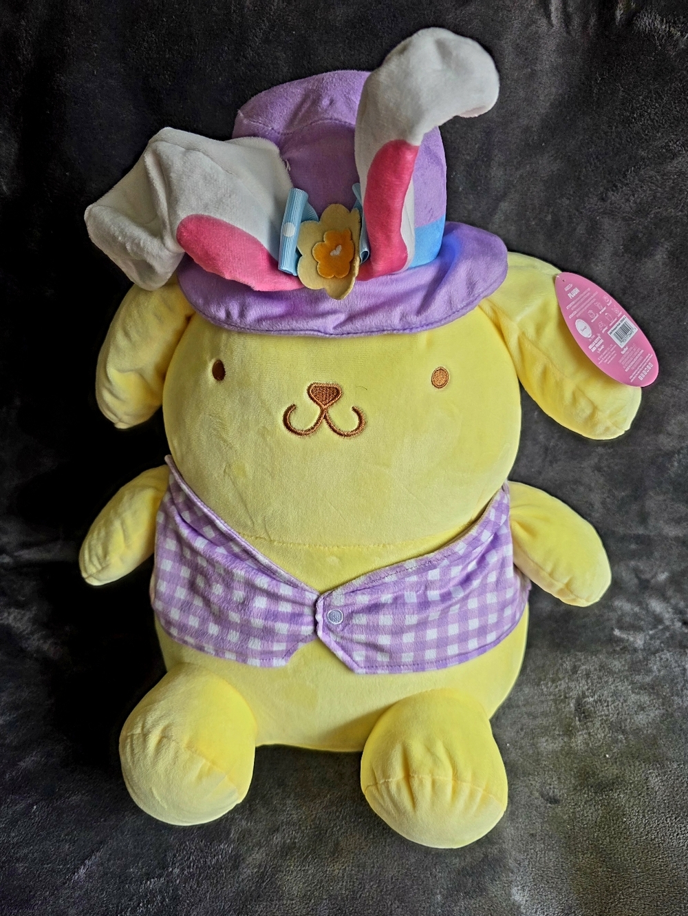 Sanrio Pompompurin HELLO KITTY AND FRIENDS Jumbo 19" Plush Toy Easter Bunny Ears
